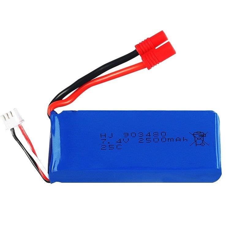 2 Pack 7.4V 2500mAh LiPo Battery With Banana Connector And B3