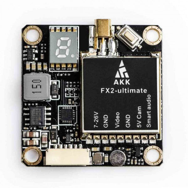 AKK FX2-ultimate VTX (International Version) - 5.8GHZ 25mW/200mW/600mW/1200mW Power Wwitchable Video Transmitter 2-6S,OSD,Betaflight,Smart Audio, MMCX