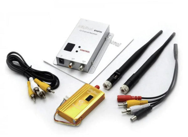 1.2G Hz 2W 8CH VTX / 12CH VRX - 2000mW FPV 1K 5km Distance Wireless Audio Video CCTV Transmitter Receiver Partom