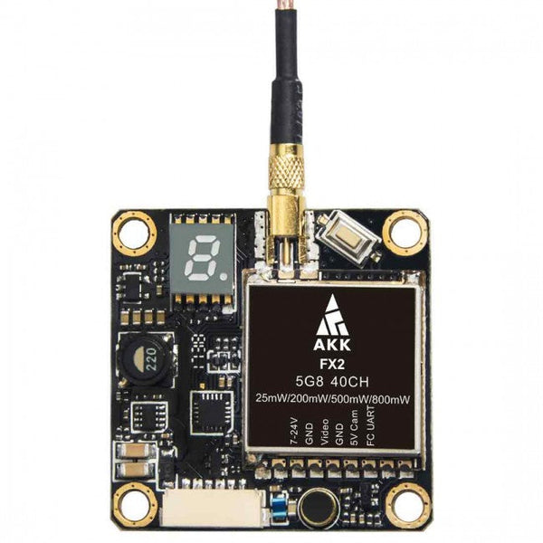 AKK FX2 VTX - 5.8Ghz 40CH 25mW/200mW/500mW/800mW Switchable FPV Video Transmitter support Betaflight OSD