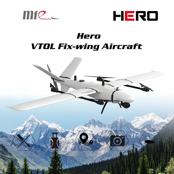 Makeflyeasy HERO VTOL inspection drone Aerial survey carrier Vertical take-off and landing fixed wing Surveying and mapping Monitoring UAV