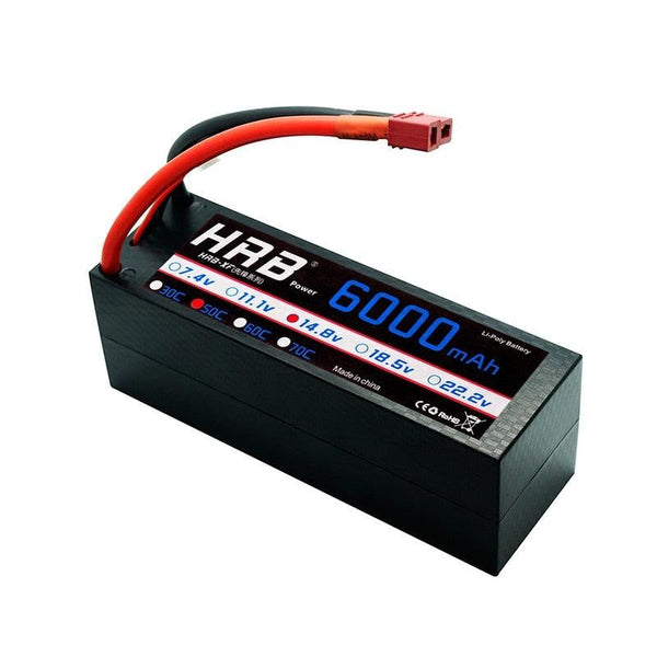 HRB 4S 14.8V 6000mah Lipo Battery - 50C Hard Case Deans T  XR60 XT90 EC5 RC Car Off-Road Truck Boats Helicopter Airplane Parts