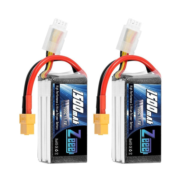 2units Zeee 11.1V 1500mAh 100C 3S Lipo Battery with XT60 Plug Softcase RC Battery for RC Quad Drone RC Car Truck Airplane FPV Battery