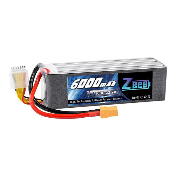 Zeee Lipo Battery 22.2V 6000mAh - 100C XT90 Plug 6S RC Lipo Battery for Drone Racing FPV Helicopter Car Boat Truck RC Battery Part