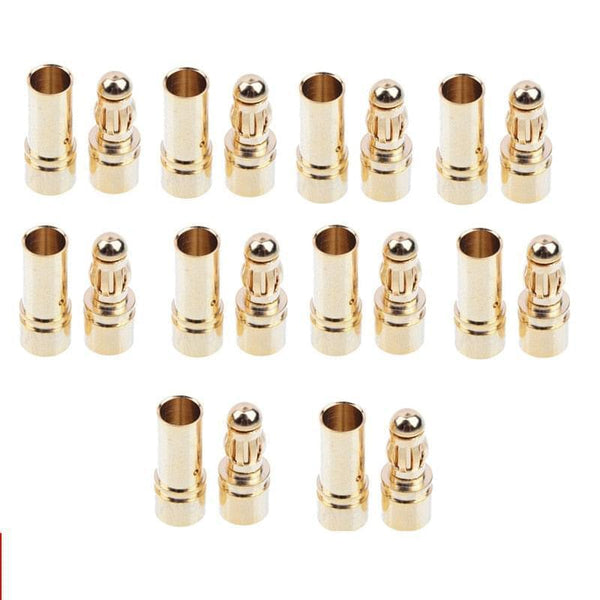 20 / 40pcs 3.5mm Gold Bullet Banana Connector Plug For RC ESC Battery Motor RC Drone Airplane Cat Boat (10/20 pair)