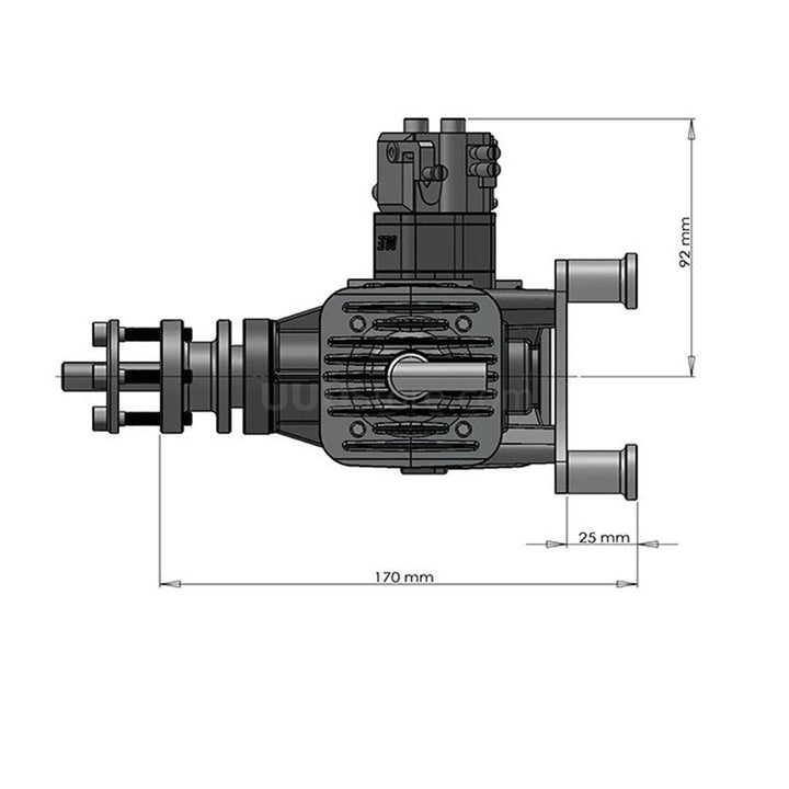 DLE60 60CC Twin Gasoline Engine UAV power system W/Electronic Igniton Muffler For RC Airplane - RCDrone