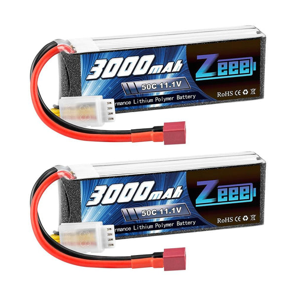 2units Zeee 11.1V 50C 3000mAh 3S Lipo Battery Softcase Battery with Deans Connector for RC Helicopter RC Airplane Car Truck Boat FPV Drone Battery