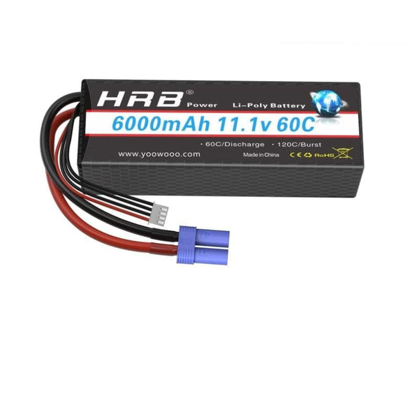 HRB Lipo Battery 3S 11.1V 6000mah - 50C XT60 RC Parts T Deans EC5 XT90 Hardcase Car Truck Airplane Boat Drone FPV