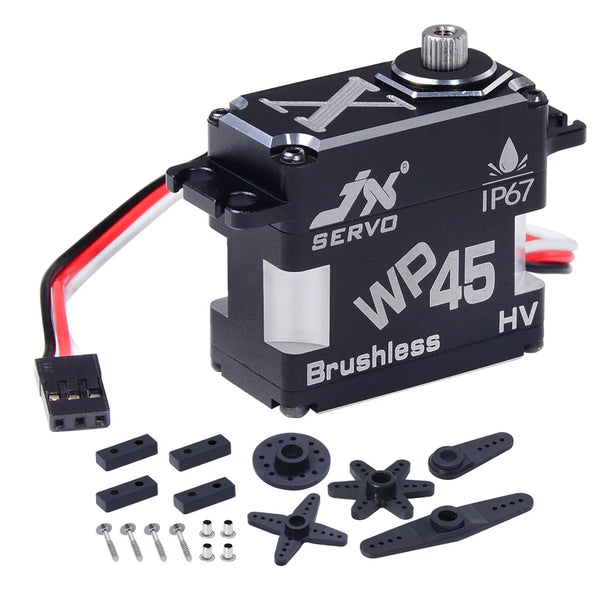 JX Servo WP45 - 8.4V 45KG Full Metal IP67 Waterproof Brushless High Quality Servo For RC Hobby UAV Robotics And Industrial Applications