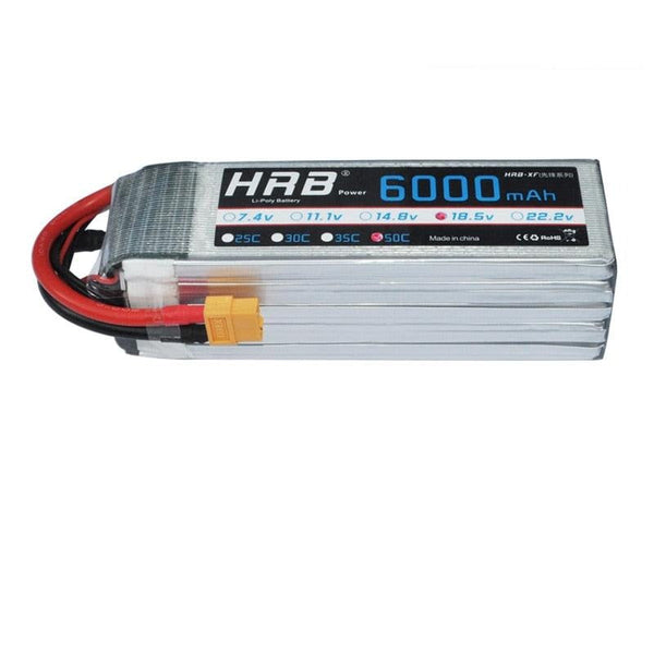 HRB Lipo 5S Battery 18.5V 6000mah - 50C XT60 Deans T XT90 EC5 XT90-S AS150 RC Helicopters Car Li-polymer FPV Airplanes AKKU Parts