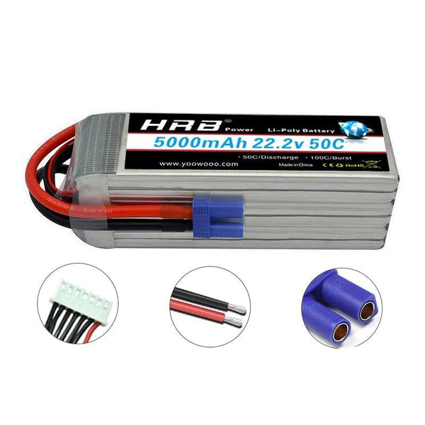 HRB 6S 22.2V Lipo Battery - EC5 2200mah 2600mah 3300mah 4000mah 5000mah 6000mah 8000mah 10000mah 12000mah 16000 22000mah RC Parts for Drone FPV Airplane Helicopter Toys