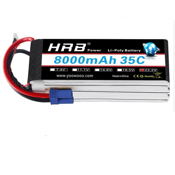 HRB 22.2V 8000mah Lipo Battery - 6S XT60 EC5 XT90 Deans T  XT150 AS150 35C RC Parts For FPV Drone Quadcopter Helicopter Airplane Car Boat