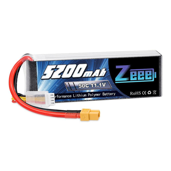 Zeee 3S Lipo Battery - 11.1V 50C 5200mAh XT60 Plug for RC Car Helicopter Quadcopter Boat RC Airplane FPV Drone Battery