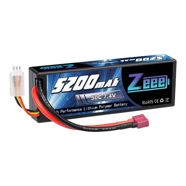 Zeee 5200mAh RC Lipo Battery  - 7.4V 50C 2S RC Battery with Deans Plug for RC Evader Boat Car Truck Truggy Buggy Tank Helicopter FPV Drone Battery