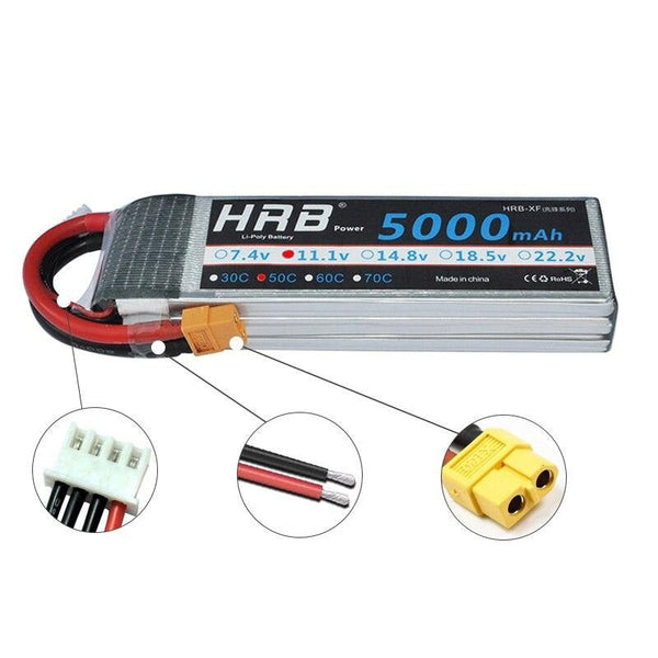 HRB Lipo Battery 4S 14.8V - 5000mah 6000mah 2200mah 1500 1800 2600 3000 3300mah 4000mah 10000mah 12000mah 22000mah XT60 RC Parts for FPV Drone Airplane Helicopters Car Toys