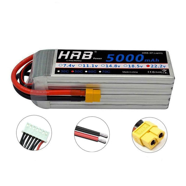 HRB 6S 22.2V Lipo Battery - XT60 2200mah 1800 2600mah 3300mah 4000mah 5000mah 6000mah 10000mah 12000mah 16000mah 22000mah RC Parts for FPV Drone Helicopter Airplane Car Toys