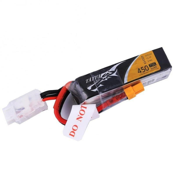 Ace Tattu Lipo Battery 450mAh 1s 2s 3s 4s 75C 95C with XT30 Plug Long size RC Batteries for 120 Size FPV Drone Frame