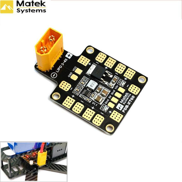 Matek Systems PDB XT60 W/ BEC 5V & 12V 2oz Copper Drone Power Distribution Board For RC Helicopter FPV Quadcopter Muliticopter