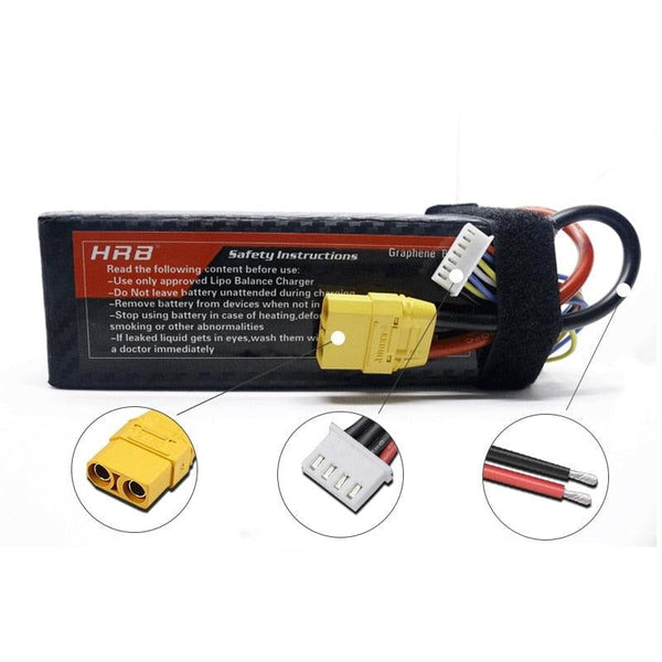 HRB Graphene 2S 3S 4S 5S 6S Lipo Battery - 3000mah 3800mah 5000mah 6000mah 7.4V 11.1V 14.8V 18.5V 22.2V 100C XT90 EC5 RC Toy Parts