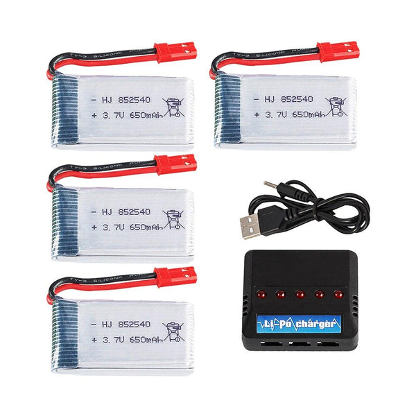 3.7 v 650mah Lipo Polymer Battery For Syma X5c X5c-1 X5 H5c RC Quadrotor Spare Parts Rechargeable Battery Drone  Battery 2-6pcs