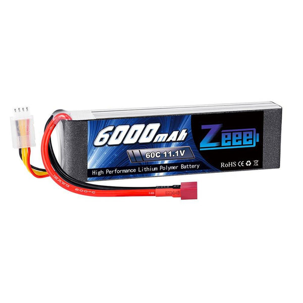 Zeee Lipo Battery 11.1V 6000mAh 60C 3S Lipo Battery Deans Plug 3S Lipo for FPV RC Car Helicopter Racing Hobby FVP Battery Parts