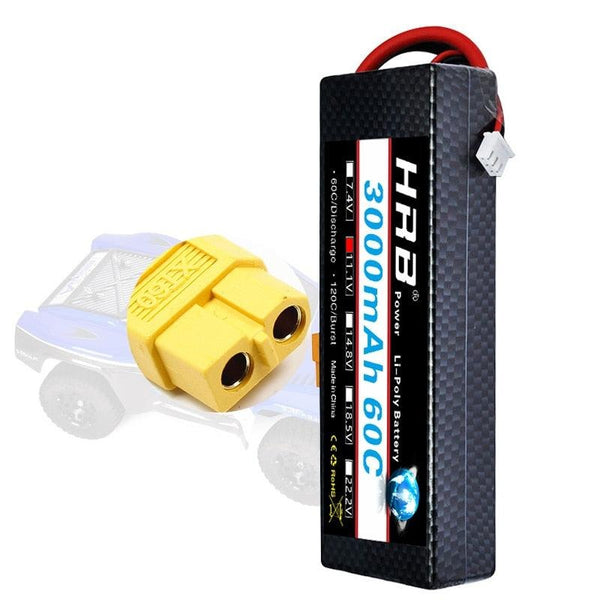 HRB 11.1V 3000mah Lipo 3S Battery - 60C Hard Case XT60 T Deans XT90 EC5 Plug  Buggy Car Racing Truck Boat RC Parts