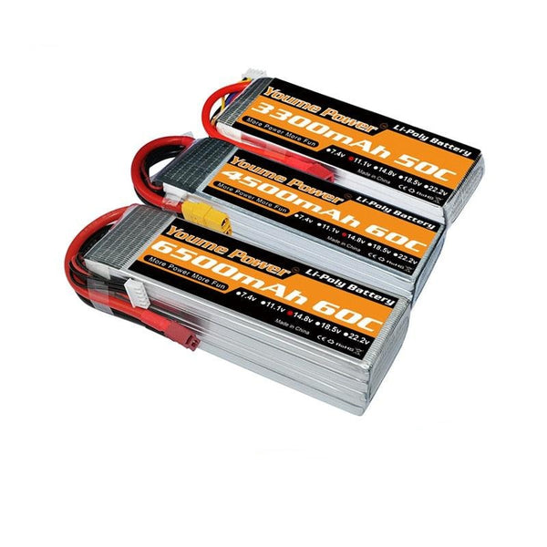 2PCS Youme Lipo 2S 3S 4S 5200mah 6200mah Battery - T Deans EC5 XT60 3S 11.1V 2S 7.4V 4S 14.8V 6S 22.2V RC Car Drone FPV Helicopter Airplane Toys Parts