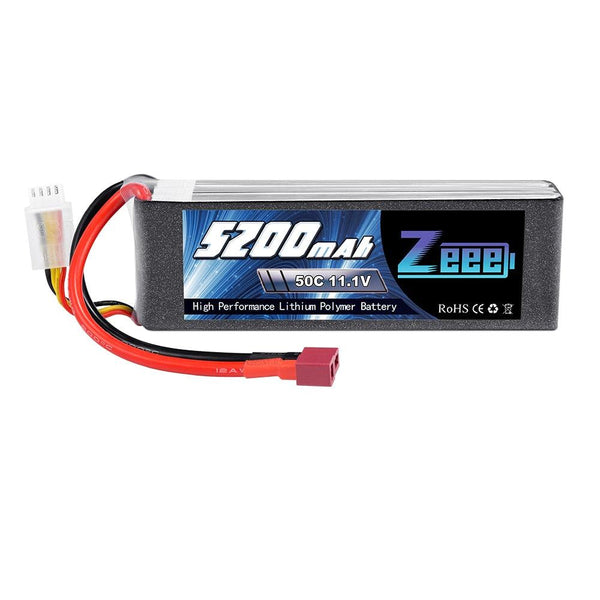 Zeee 3S 5200mAh Battery - 50C 11.1V RC LiPo Battery with Deans Plug for RC Car Quadcopter Helicopter Boat RC Airplane Racing Hobby Battey FPV Drone Battery