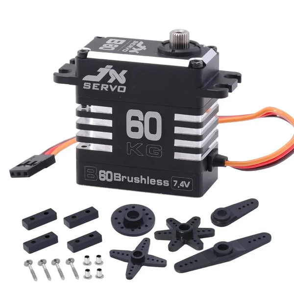 JX Servo B60 - 8.4V 60KG 0.11sec/60° High Torque Full Metal Shell Metal Gear Brushless Servo for RC Car RC Model