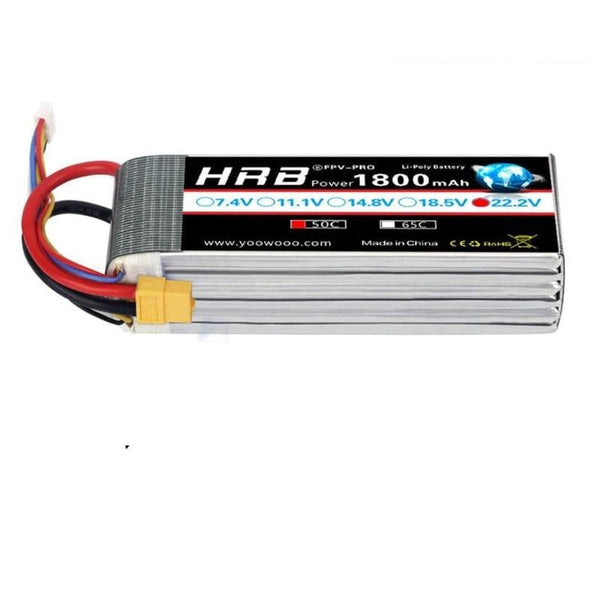 HRB 6S 22.2V Lipo Battery 1800mah - XT60 T Deans XT90 EC5 50C For MultiCopter FPV Racing Airplanes Buggy Car Boat RC Parts Hot