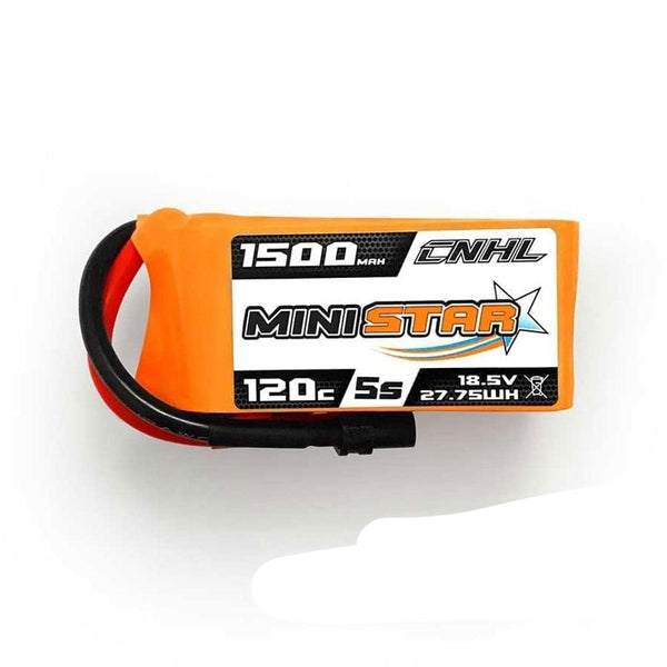 1/2PCS CNHL 5S 18.5V 1500mAh Lipo Battery For FPV Drone - 120C With XT60 Plug Ministar For RC Airplane FPV Quadcopter Helicopter Drone Car Hobby