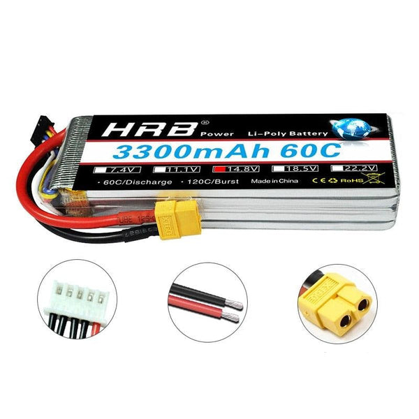 HRB 2S 7.4V 11.1V Lipo Battery - 3300mah T Deans 60C XT60 3S 3.7V RC Quadcopter FPV Airplane Car Parts 14.8V 18.5V 22.2V 4S 5S 6S