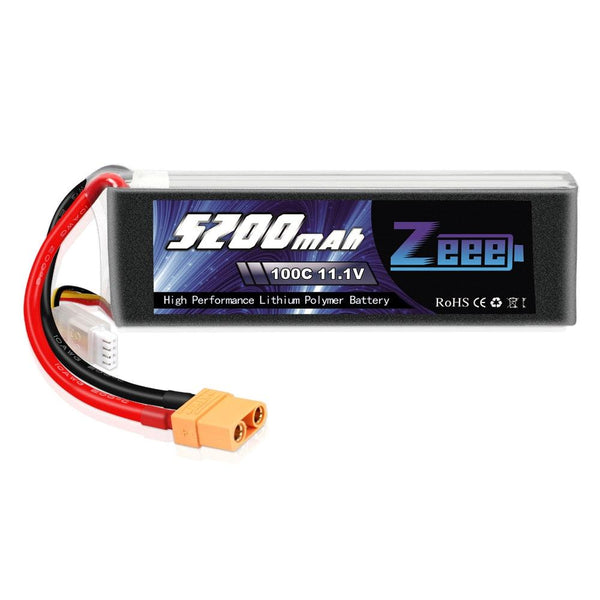 Zeee 5200mAh 100C 11.1V 3S Lipo Battery with XT90 Connector Graphene LiPo Battey for RC Car Quadcopter Helicopter Boat Airplane FPV Drone Battery