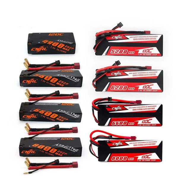 CNHL 2S 3S 4S 7.4V 11.1V 14.8V Lipo Battery for FPV Drone - 5200mAh 5600mAh 6200mAh 6600mAh 7600mAh 8000mAh 100C 120C With T Deans For Car