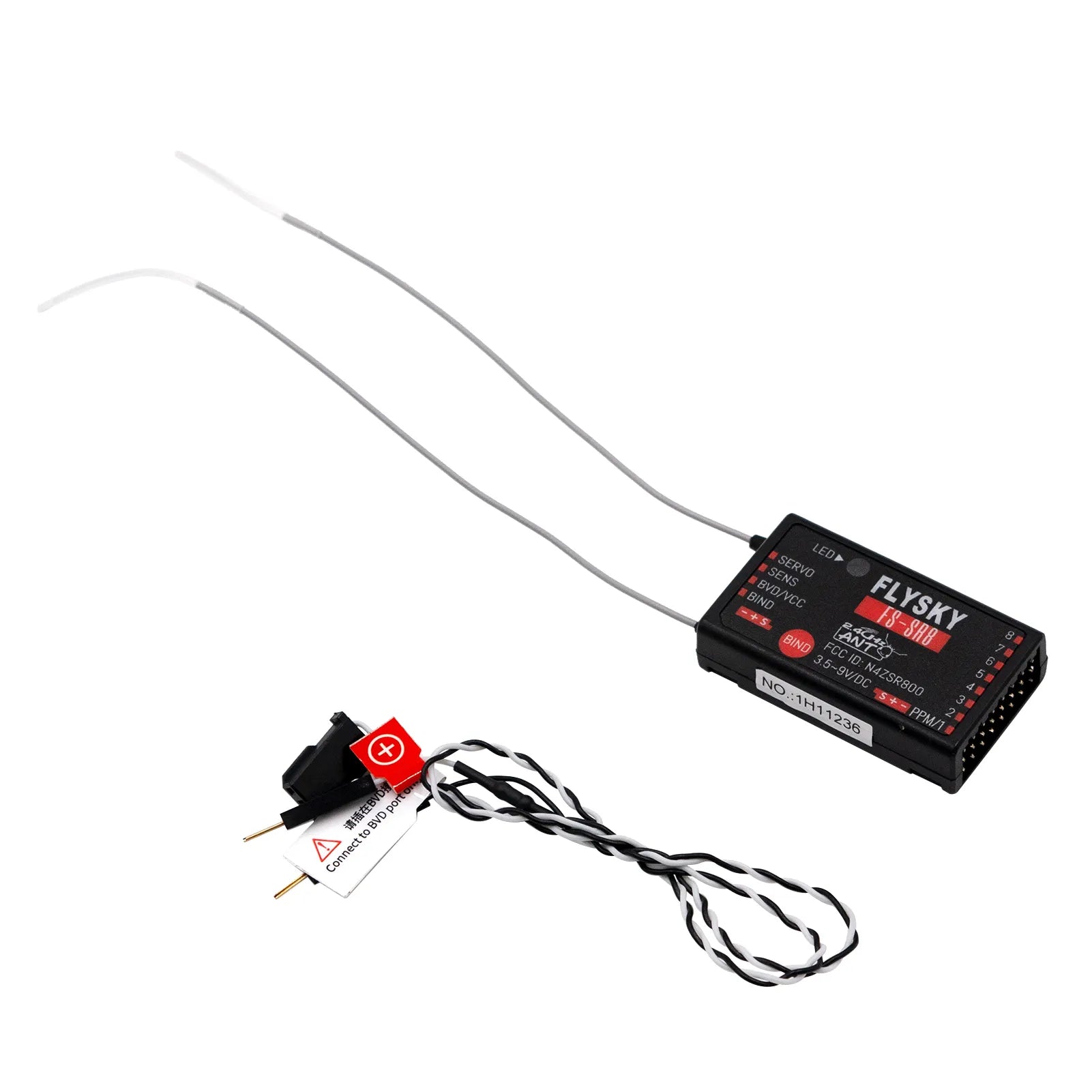 FLYSKY FS-SR8 2.4G 8CH Receiver - ANT Protocol 3.5~9V/DC Receiver for ...
