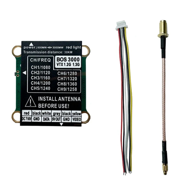 1.2G 1.3G 3W 9CH VTX - High Power 3000mw FPV Transmitter PAL/NTSC For DIY FPV Drone