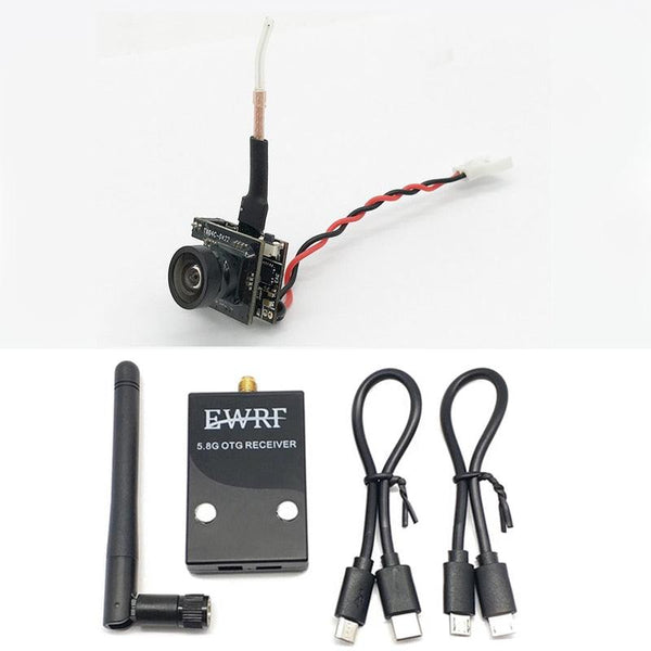 EWRF 5.8G 48CH 720*480 FPV UVC OTG Phone Receiver Video Downlink and 40CH 25mW 700TV Mini VTX Camera For RC Model Drone Car Part