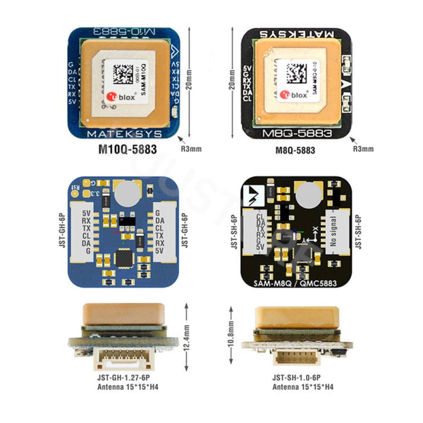 20X20mm MATEK M10Q-5883 GNSS GPS Module - Magnetic Compass QMC5883L M8Q Update f/ RC Model Airplane FPV Freestyle Long Range Drone