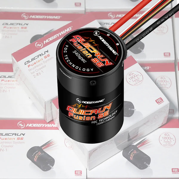 Hobbywing Quicrun Fusion Se - 40a 1800kv 1200kv Combined Motor Esc For 1/10 1/8 Rc Model Car Crawler Accessories