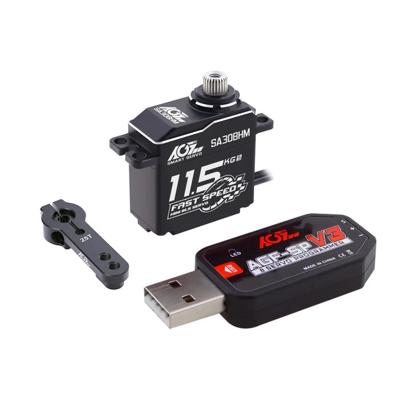 AGFRC SA30BHM - 11.5KG HV High Speed Programmable Motor Brushless Mini Smart Steering RC Servo for 1/12 1/16 RC Car Rock Crawler