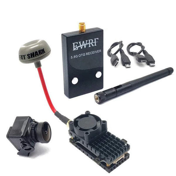 5.8Ghz 48CH 2W VTX - Long Range FPV Wireless Viedo Transmitter and EWRF UVC OTG Receiver + CMOS 1200TVL 2.5mm FPV Camera