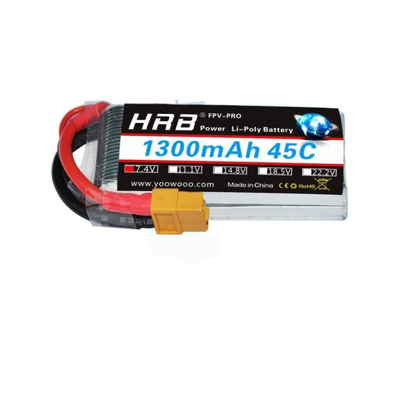 HRB 2S 7.4V 1300mah Lipo Battery 90C For  FPV RC Car RC Truck RC Truggy RC Airplane UAV Drone