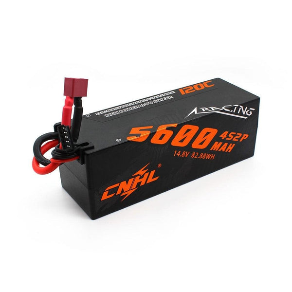 CNHL 14.8V 5600mAh Lipo 4S Battery for FPV Drone - 120C Racing Series Hard Case With Deans Plug For RC Car Rally Truck Buggy Rally Off-Road Boat