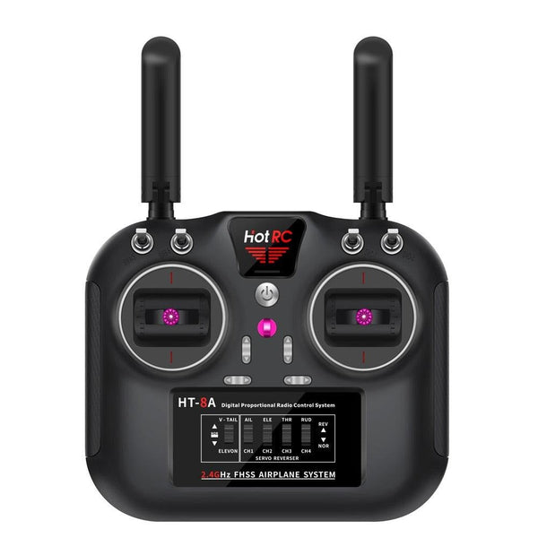 Hotrc HT-8A 2.4G 8CH RC Transmitter FHSS &amp; 8CH Receiver With Box For FPV Drone Rc Airplane Helicopter