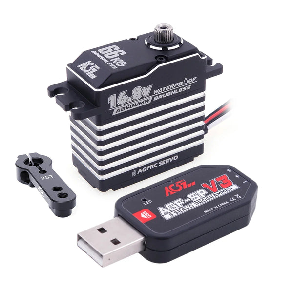 AGFRC A86BUMW - Waterproof  Metal Gear 4S Lipo 16.8V 66KG High Torque Brushless Digital Steering Servo for RC Crawler Cars Truggy