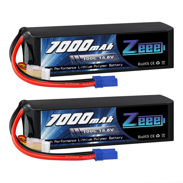 2Units Zeee Lipo Battery 4S 7000mAh 6S 14.8V 22.2V 100C Softcase with EC5 Plug for RC Car Truck Tank  Racer Hobby RC Battery