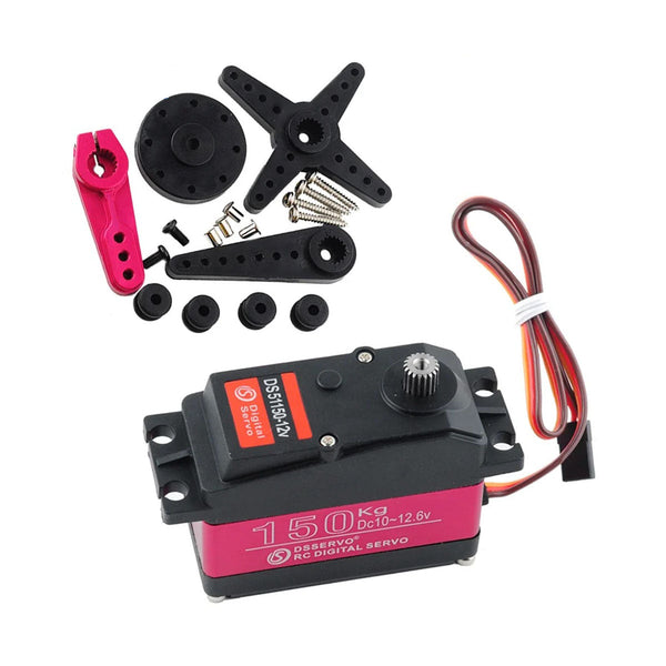 4PCS DSServo 150KG 12V DS51150 Digital Servo 180/270 Degree IP66 with 18T Servo Arm Full Metal Gear Servo Motor for RC Car Robot