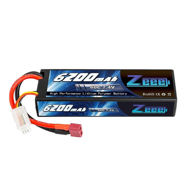 1/2units Zeee 7.4V 60C 6200mAh Lipo Battery - with Deans Plug 2S Hardcase RC Lipo Battery for RC Car Truck Vehicles Truggy Boat