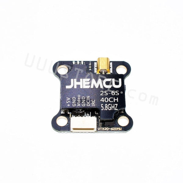 JHEMCU VTX20-600 Transmitter - 5.8G 40CH PitMode 25mW 100mW 200mW 400mW 600mW Adjustable VTX 7-26V 20X20mm for FPV RC Racing Drone