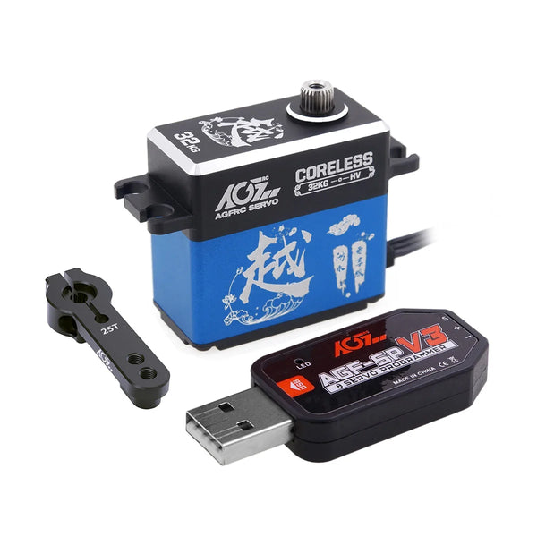 AGFRC A73CHLW Limit Edition - 32KG Digital Coreless High Torque 1/10 HV Programmable Waterproof Steering Servo for RC Car Boat